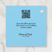 QR Save Our Date フォトネーム 日付 黒 白 フェイバータグ (裏面)