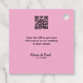 QR Save Our Date フォトネーム 日付 黒 白 フェイバータグ (裏面)