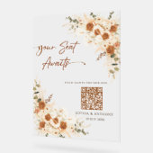 QR Seating Chart Acrylic Wedding Sign アクリルサイン (傾斜)
