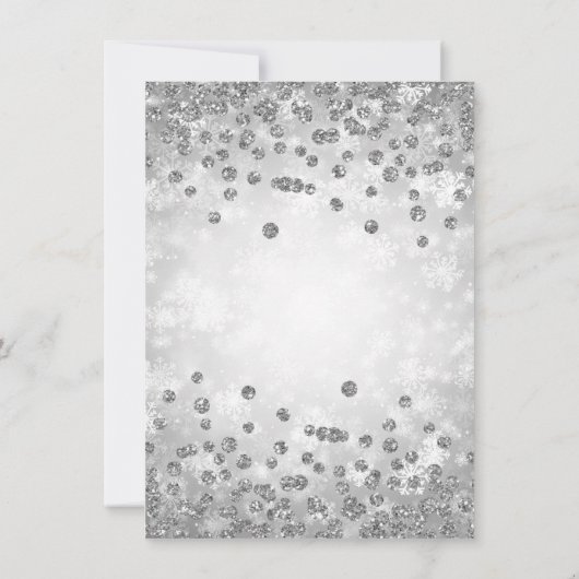 QR Silver Winter Diamonds Glitter Christmas Party 招待状 (裏面)