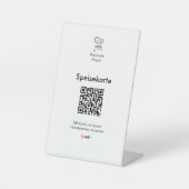 QR - Speisekarte Gastro 台座サイン (正面)
