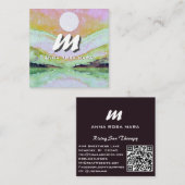*~* QR SUNモダン抽象芸術景観自然AP93 スクエア名刺 (正面/裏面)