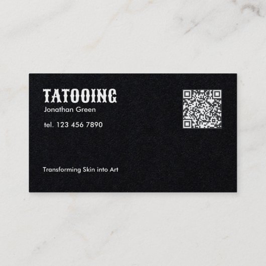 QR Tattoo Studio 名刺 (裏面)