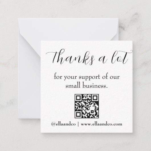 QR Thank You Modern Business Note Card ノートカード (正面)