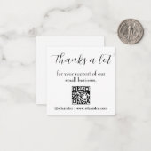 QR Thank You Modern Business Note Card ノートカード (正面/裏面インサイチュ)
