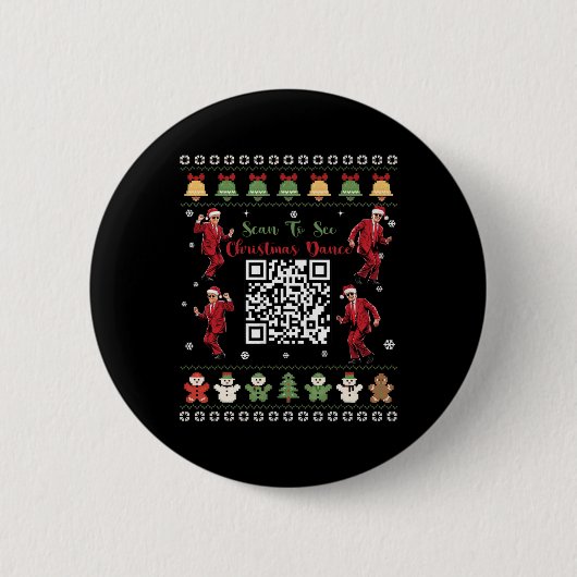 Qr Trump Dance Code President Dance Code Christmas 缶バッジ (正面)