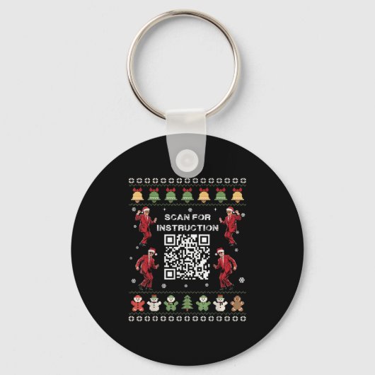 Qr Trump Dance Code President Scan For Instruction キーホルダー (正面)