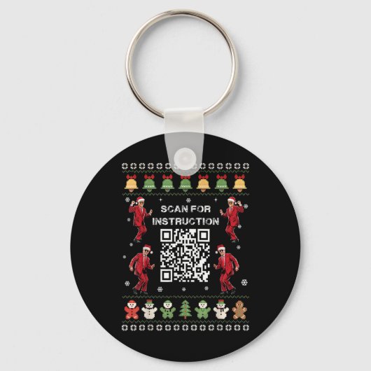 Qr Trump Dance Code President Scan For Instruction キーホルダー (正面)