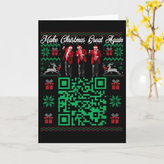 Qr Trump Dance Code Santa Trump Make Christmas Gre カード (黄色い花)
