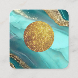 *~* QR Turuqoise金ゴールドAP66 PHOTO Luxe LOGO Agate スクエア名刺