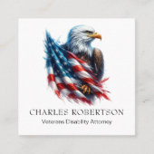 *~* QR USAアメリカ国旗Bald Eagle AP16 スクエア名刺 (正面)