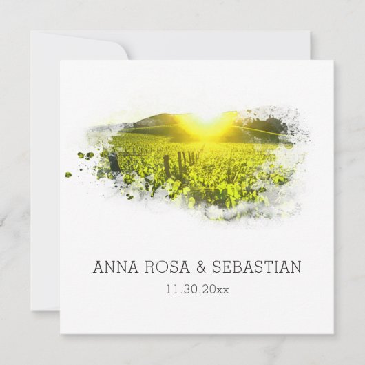 *～* QR Vineyard Grapes Italia AR21 RSVP 結婚's 招待状 (正面)