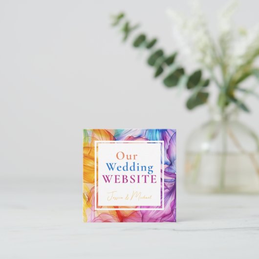 QR +❤️ Webサイトアドレス付きEthereal開花 エンクロージャーカード (スタンド正面)