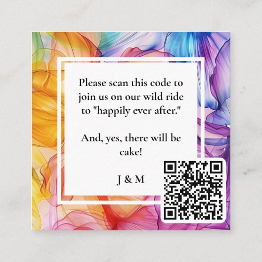 QR +❤️ Webサイトアドレス付きEthereal開花 エンクロージャーカード (裏面)