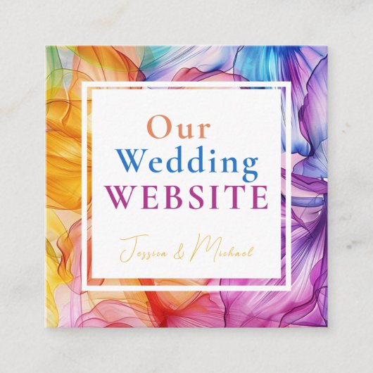 QR +❤️ Webサイトアドレス付きEthereal開花 エンクロージャーカード (正面)