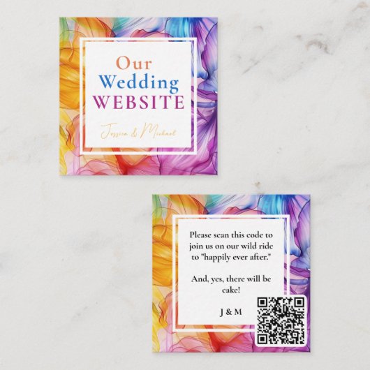 QR +❤️ Webサイトアドレス付きEthereal開花 エンクロージャーカード (正面/裏面)