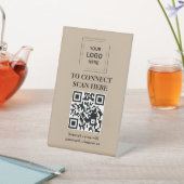 QR WiFi卓上スキャン接続サイン 台座サイン (インサイチュ)