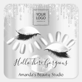 QRCoceロゴ灰色の乾燥キス爪、 ネイル点滅の製品 スクエアシール