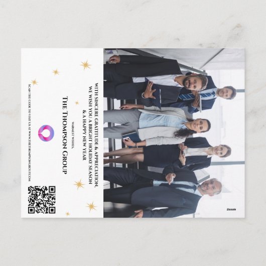 QRCODEカレン企業のダービジネス会社のロゴ シーズンポストカード (裏面)