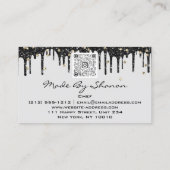 QRCodeシェフキッチンドリップスロゴナイフグレー金ゴールドグレー 名刺 (裏面)