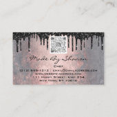 QRCodeシェフキッチンドリップスロゴナイフシルバーグランジ 名刺 (裏面)