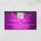 QRCodeシェフキッチンドリップスロゴナイフピンク金ゴールド 名刺 (裏面)