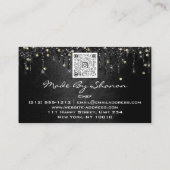 QRCodeシェフキッチンドリップスロゴナイフブラック金ゴールド 名刺 (裏面)