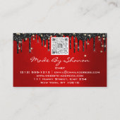 QRCodeシェフキッチンドリップスロゴナイフレッド金ゴールド 名刺 (裏面)