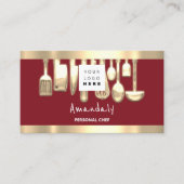 QRCodeパーソナルシェフクッキングレストランストリートフード 名刺 (正面)