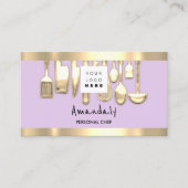 QRCodeパーソナルシェフ料理レストランフード薄紫 名刺 (正面)