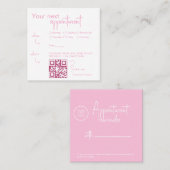 QRcodeモダンエレガントアポイントメントカード 予約カード (正面/裏面)