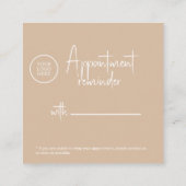 QRcodeモダンエレガントアポイントメントカード 予約カード (裏面)