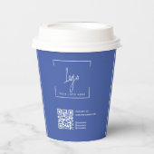 QRcodeモダン付きビジネス会社ロゴ 紙コップ (正面)