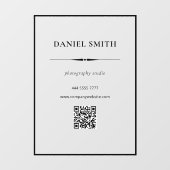 QRcodeモダン付きプロフェッショナルOfficeブラックフレーム ウィンドウサイン (シート)