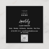 QRCodeロゴオンラインショップフレーム金ゴールドブラック赤 スクエア名刺 (裏面)