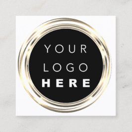 QRCodeロゴオンラインショップフレーム金ゴールドホワイトショップ スクエア名刺