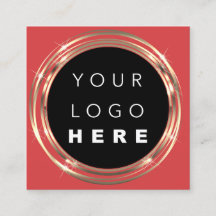 QRCodeロゴオンラインショップフレーム金ゴールドVivd Red