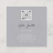 QRCodeロゴカスタムカスタムフォトサークルグレイ スクエア名刺 (裏面)