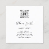 QRCodeロゴカスタムカスタムフォトメイクアップアーティスト スクエア名刺 (裏面)