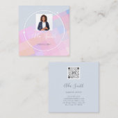 QRCodeロゴカスタムカスタム写真コンサルティングファイナンス スクエア名刺 (正面/裏面)