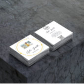 QRCodeロゴカスタムカスタム写真枠黄白 スクエア名刺