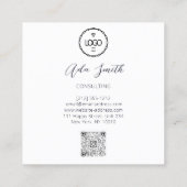 QRCodeロゴカスタムカスタム写真枠黄白 スクエア名刺 (裏面)