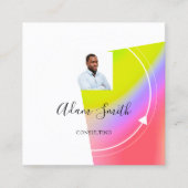 QRCodeロゴカスタムカスタム写真相談業 スクエア名刺 (正面)