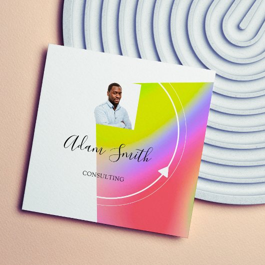 QRCodeロゴカスタムカスタム写真相談業 スクエア名刺