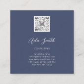 QRCodeロゴカスタムカスタムPhoto Circle Blue Navy スクエア名刺 (裏面)