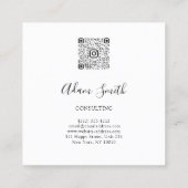 QRCodeロゴカスタムカスタムPhoto Yellow White スクエア名刺 (裏面)