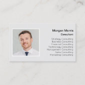 QRCodeロゴフォトプロフェッショナル会社グレー 名刺 (正面)