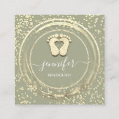 QRCodeロゴリフレクソロジー足マッサージ足紙吹雪 スクエア名刺 (正面)