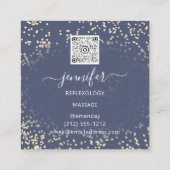 QRCodeロゴリフレクソロジー足マッサージ足青 スクエア名刺 (裏面)