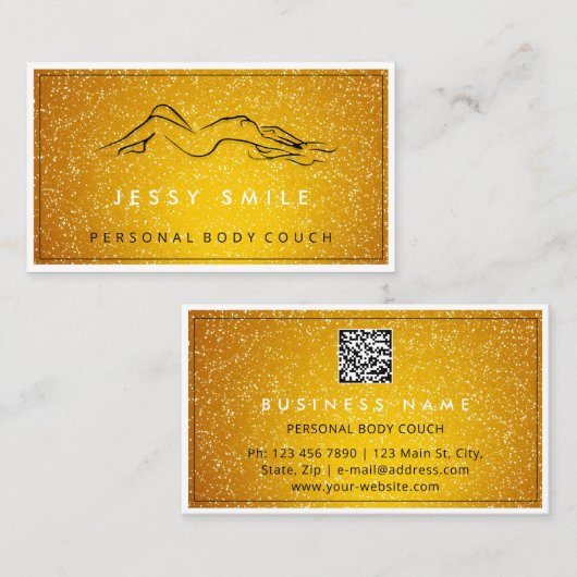 QRCodeロゴ体スカルプトマッサージオ気にレンジ 名刺 (正面/裏面)